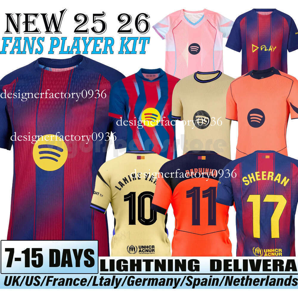 25 26 Barcelone LAMINE YAMAL ED SHEERAN soccer tt16 jerseyS Lewandowski KESSIE GAVI Raphinha FERRAN SENYERA JOAO FEliX ROSALIA'S 25 26 football mens kids kit