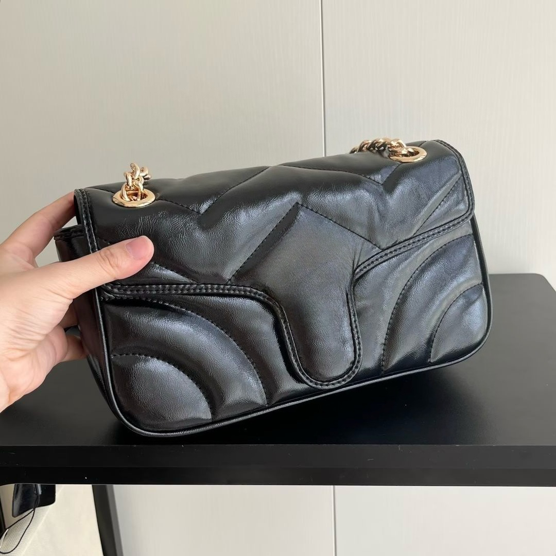 2026 New Glossy Leather Square Bag for Women, Fashion Shoulder Crossbody Bag, Small Shiny Purse, Art Deco Geometric Hardware Accent, Convertible Detachable Strap