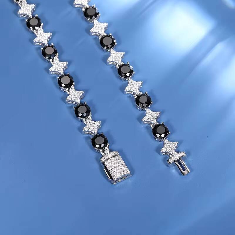 Full Moissanite Diamond Tennis Necklace Bracelet For Women Men 925 Sterling Silver Certified Plated 18k White Gold Party Jewelry