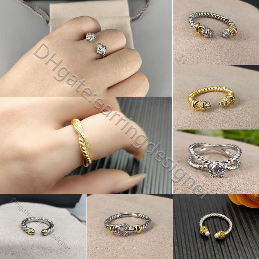 Designer Ring Gemstone Exquisite Multi-layer Diamond for Women S925 Plated Cross Personalized Rings Men Inlay Vintage Punk Jewelry Party Gift with Box Wholesale