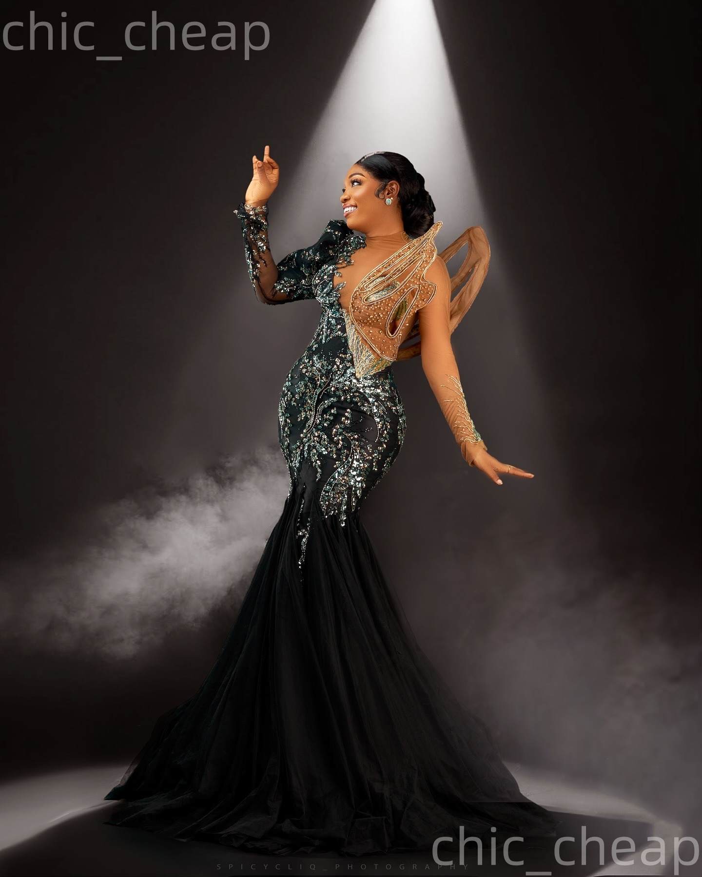 Aso Ebi Black Mermaid Prom Dresses 2026 Beaded Appliques Illusion Evening Formal Party Second Birthday Engagement Gowns Dress For Special Occasions