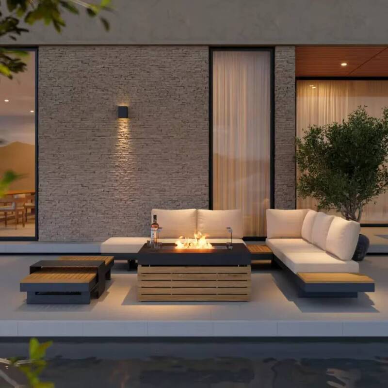 Unique Functional Teak Furniture with Cushions Set for Living Room, Terrace, Hotel, Outdoor Combination Garden Sofa