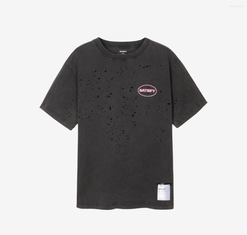Men's T Shirts Faionable Retro Dyeing Round Ne Ort Sve Pure Cotton Print T-irt Youth Casual Summer Top Trendy Brand SATISFY