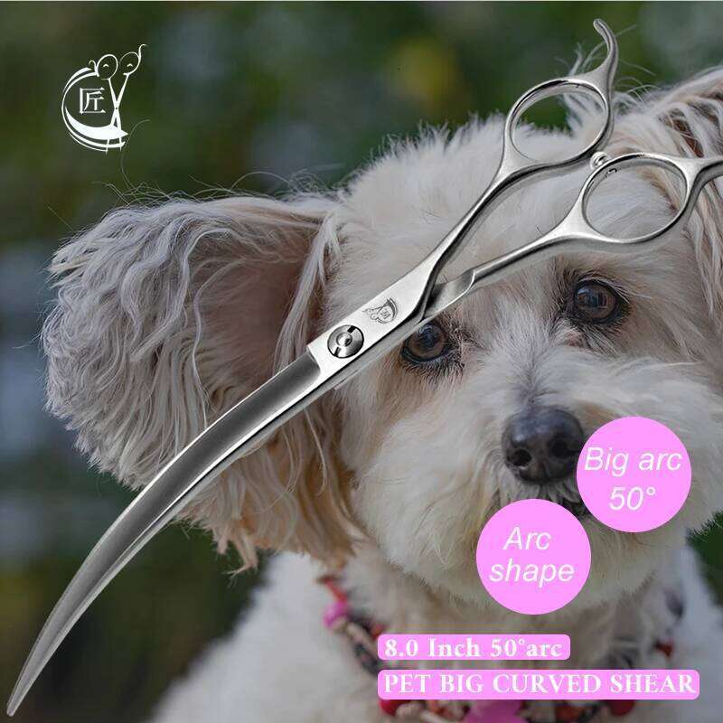 Crane 50 7.5/8inch Pet Dog Grooming Scissors Big Size Pets Hair Super Curved Shears tijeras tesoura 26W0114