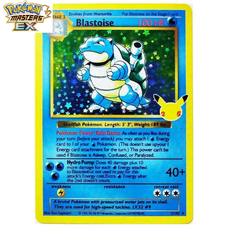 3pcs Pokemon 25Th Anniversary PTCG Charizard Blastoise Flash Game Anime Rare Collection Cards Gift Toys L260114 edec