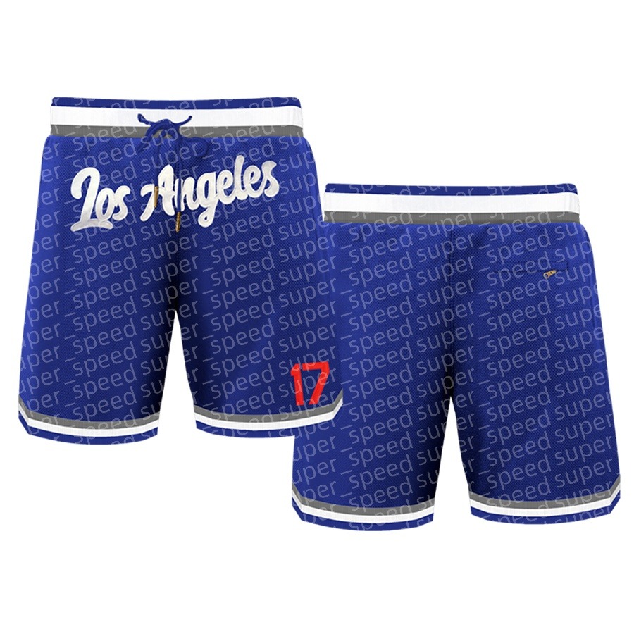 Embroidered sports shorts, machine washable polyester, with pockets for loose outdoor sports, comfortable and casual sportswear, men's 17 blue basketball shorts