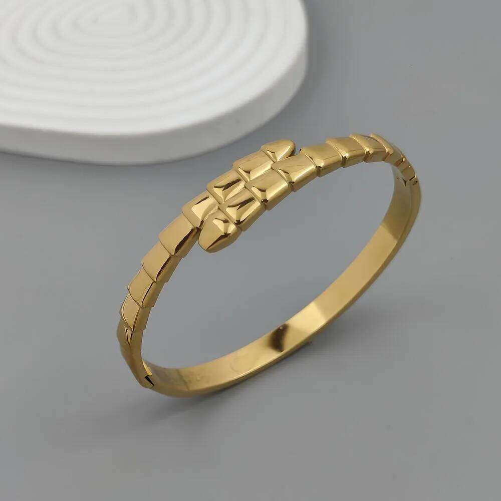 Fine Jewellery Bracelet Jewellery Gold Plated Stainless Steel Snake Pattern Waterproof Bracelet for Wedding Party and Anniversary Gift High Quality 1 
