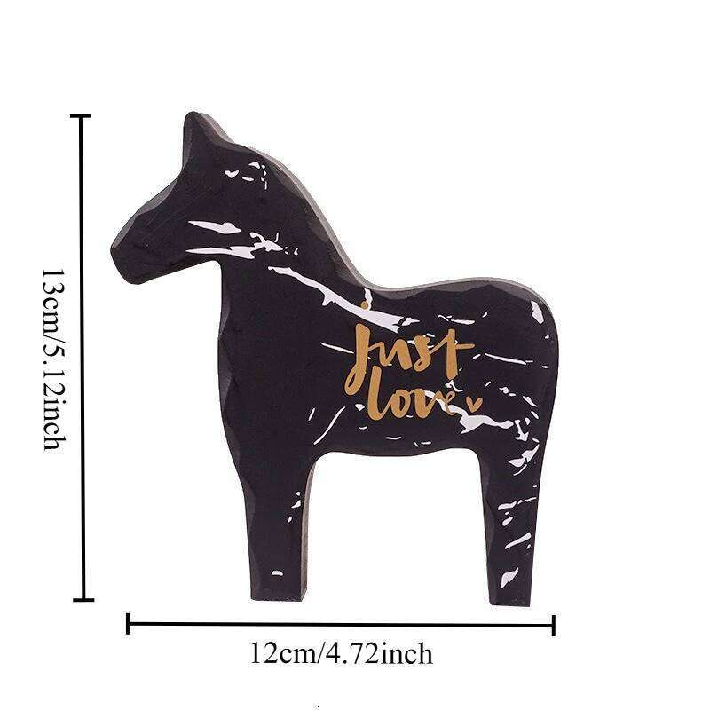 Wooden Decor Horse Figurine Child Toy Gift Crafts Statue Home Desktop Office Interior New House Decoration Ornaments