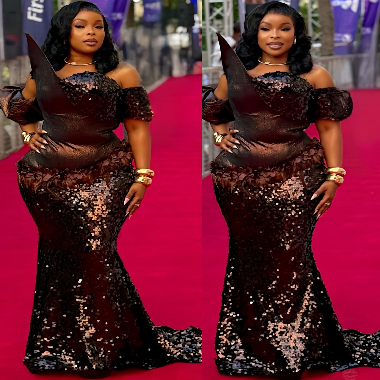 Aso Ebi Brown Mermaid Prom Dresses 2026 Flowers Feather Sequined Evening Formal Party Second Birthday Engagement Gowns Dress For Special Occasions