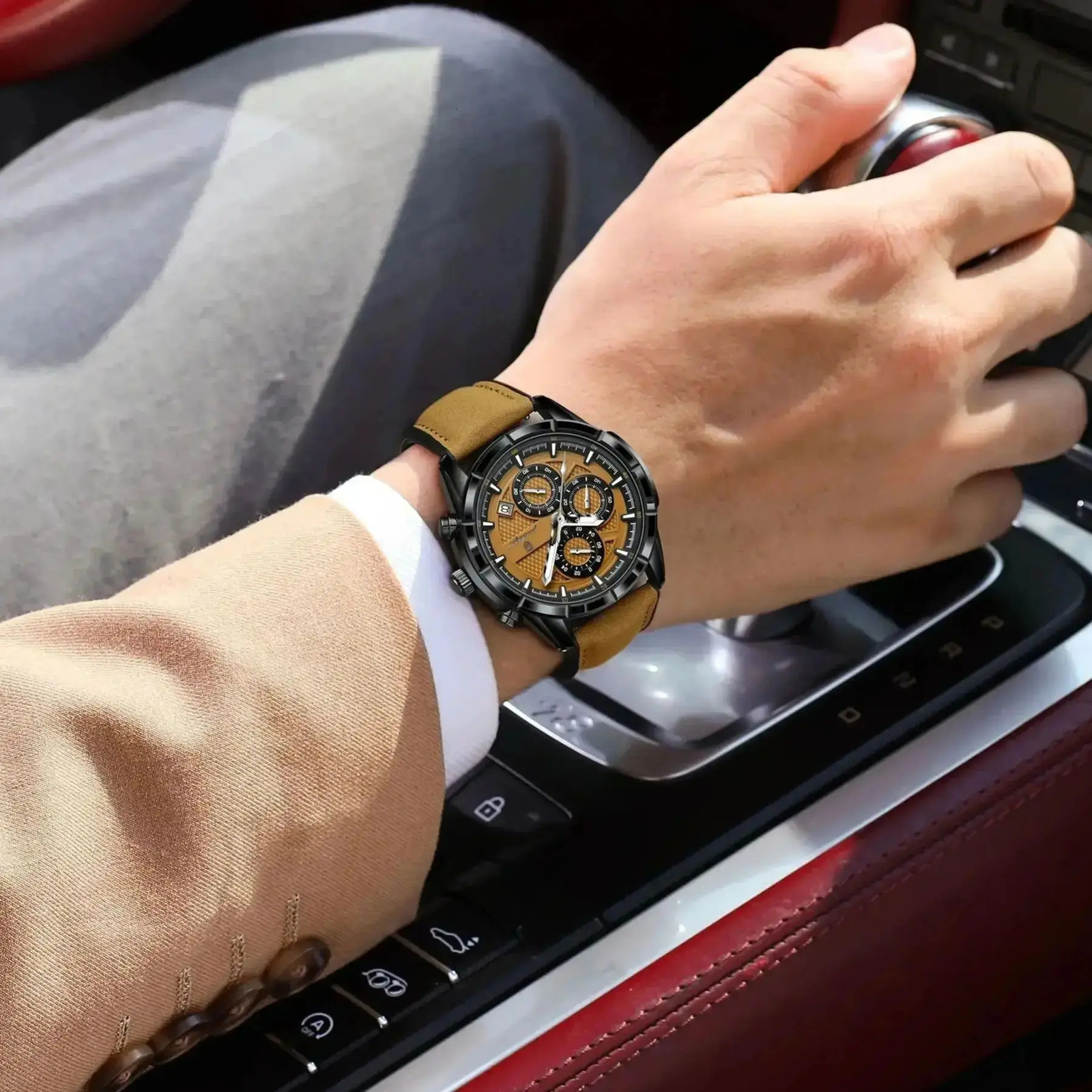POEDAGAR Top Men Wristwatch Quartz Original Leather Mens Watches Date Chronograph Waterproof Luminous Man Watch MaleBox 260114