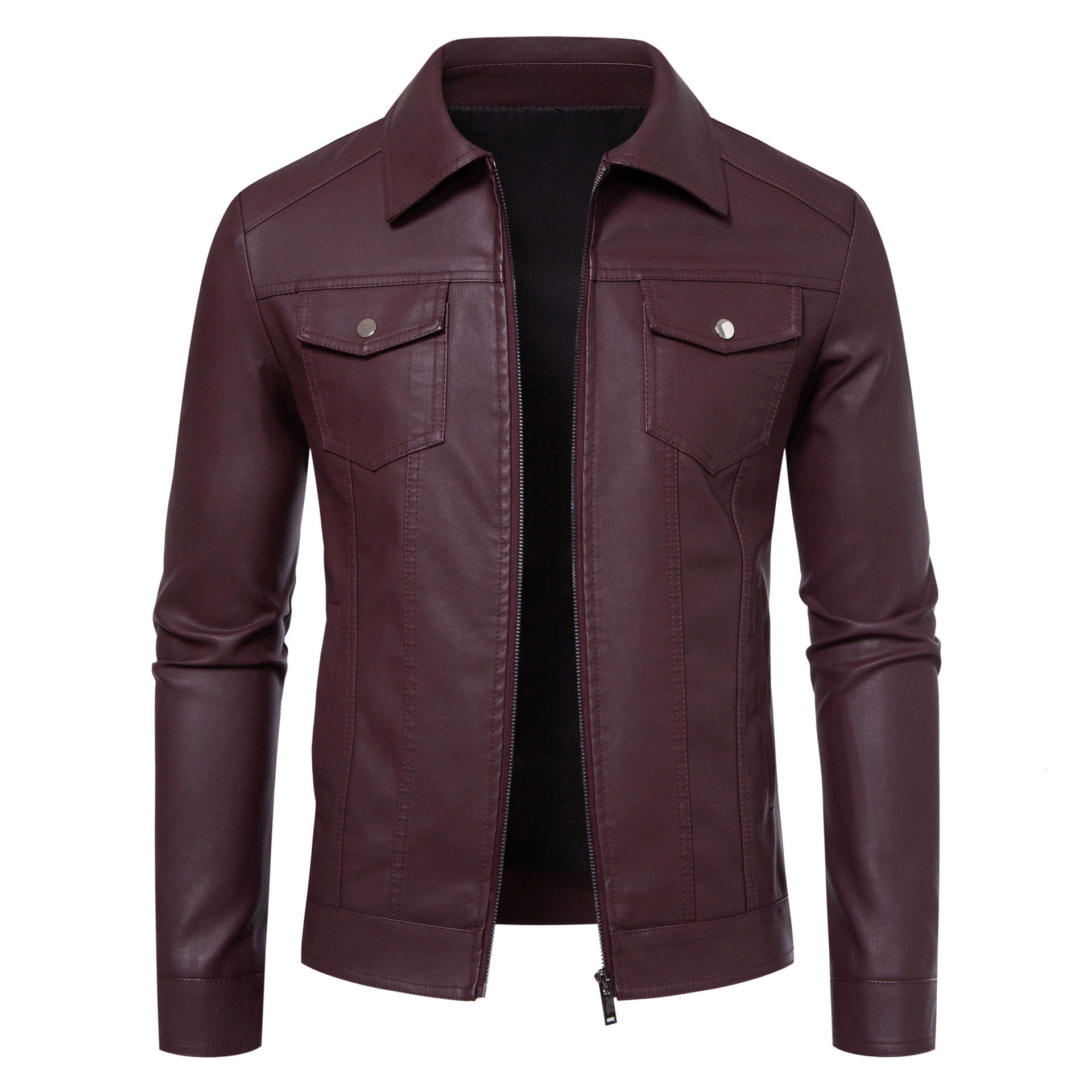 Luxury Brand Designer Clothes Men's Leather Jacket 2025 New Spring Autumn Winter Korean Style Slim Fit Trendy Fleece Lined Thickened Motorcycle J