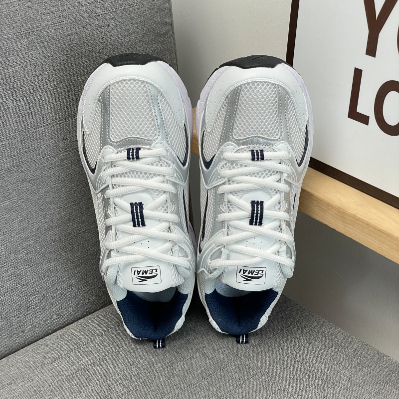 Temai Running Shoes 2026 New Unisex Retro Chunky Sneakers Breathable Mesh Upper White/Gray/Navy Sports Shoes 36-44