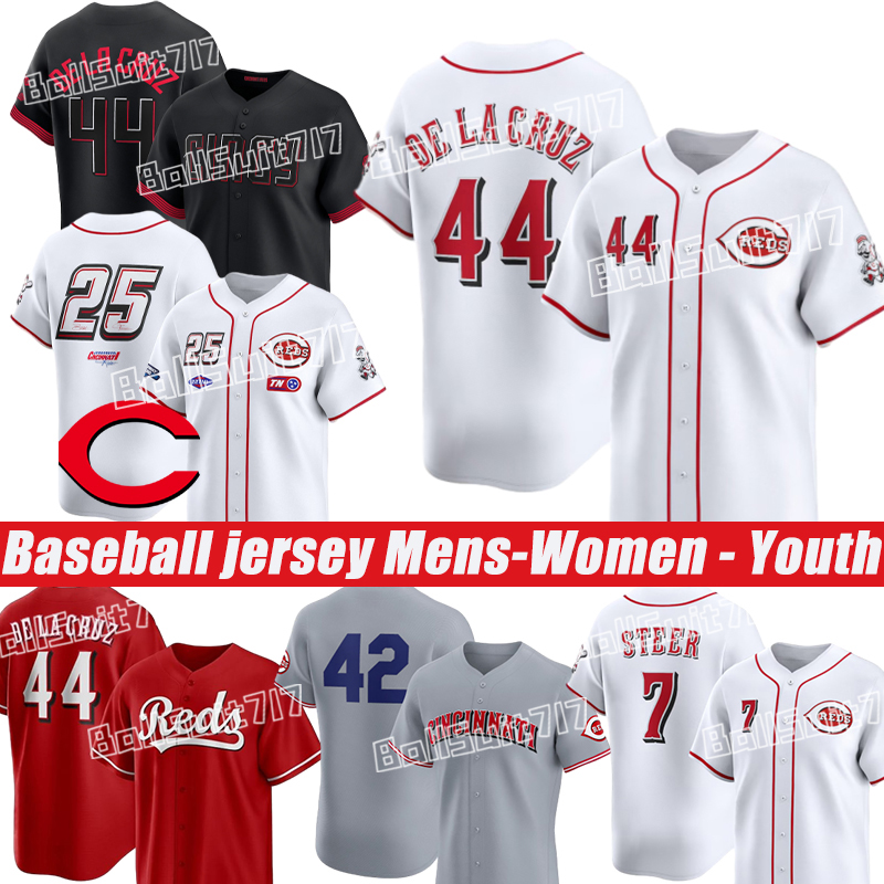 Cincinnatis Jerseys Reds Jerseys 44 Elly De La Cruz 29 TJ Friedl Spencer Steer Hunter Greene Tyler Stephenson Matt McLain Nick Lodolo Baseball Jerseys