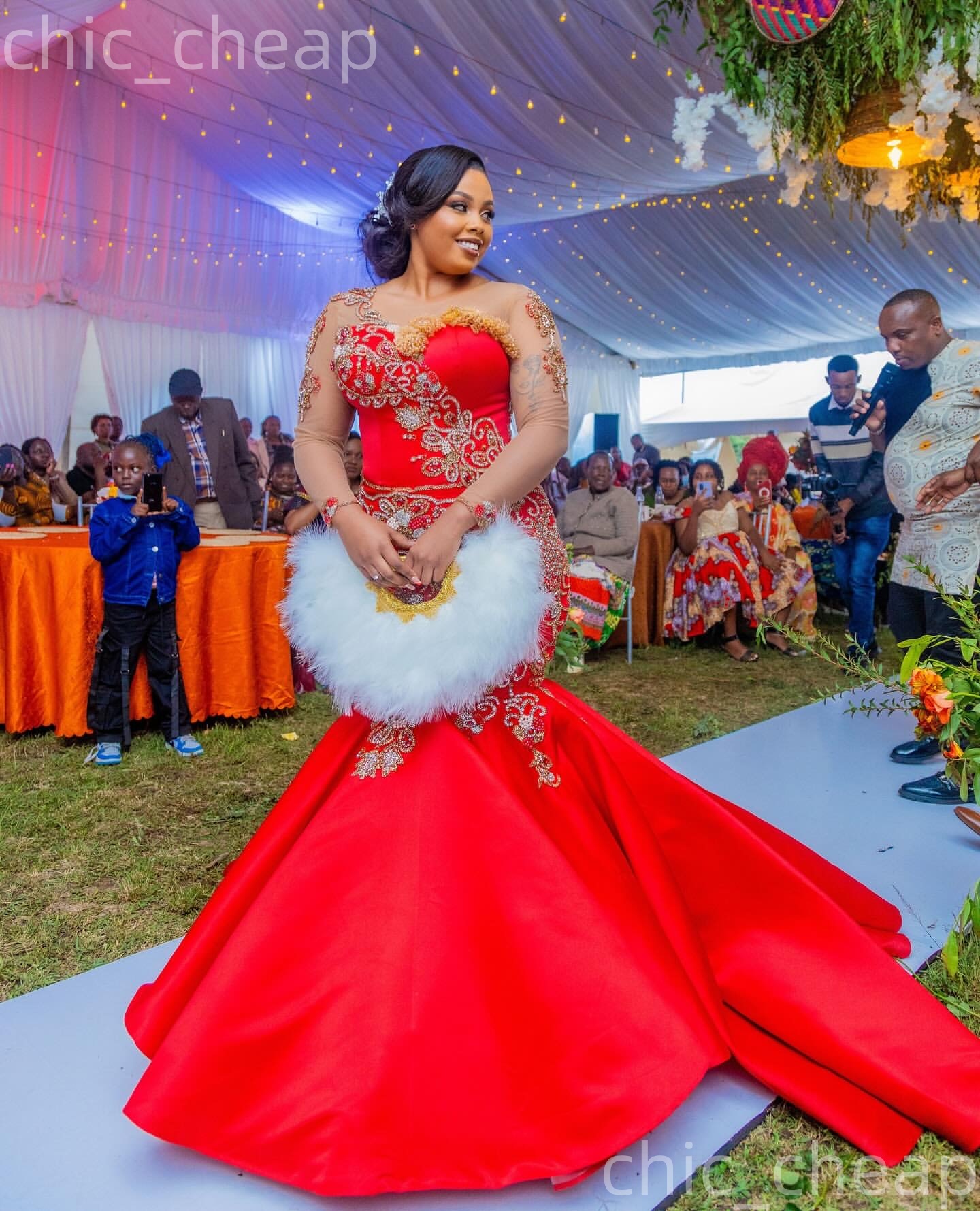 Aso Ebi Nigerian Red Mermaid Prom Dresses 2026 Appliques Beaded Satin Evening Formal Party Second Birthday Engagement Gowns Dress For Special Occasion