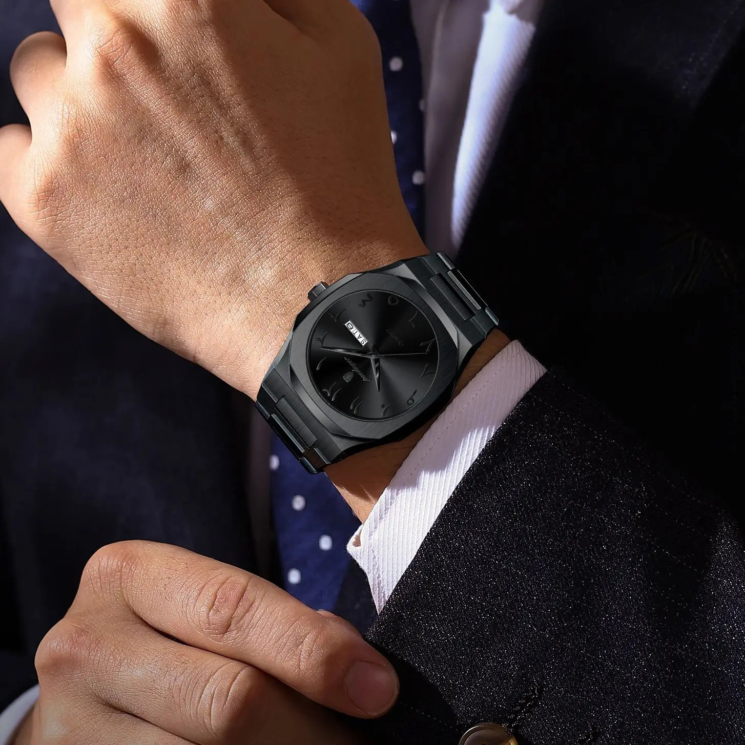 POEDAGAR Military Watch For Men Waterproof Week Calendar Man Wristwatch Quartz Stainless Steel Fashion Mens Watches Male 260114