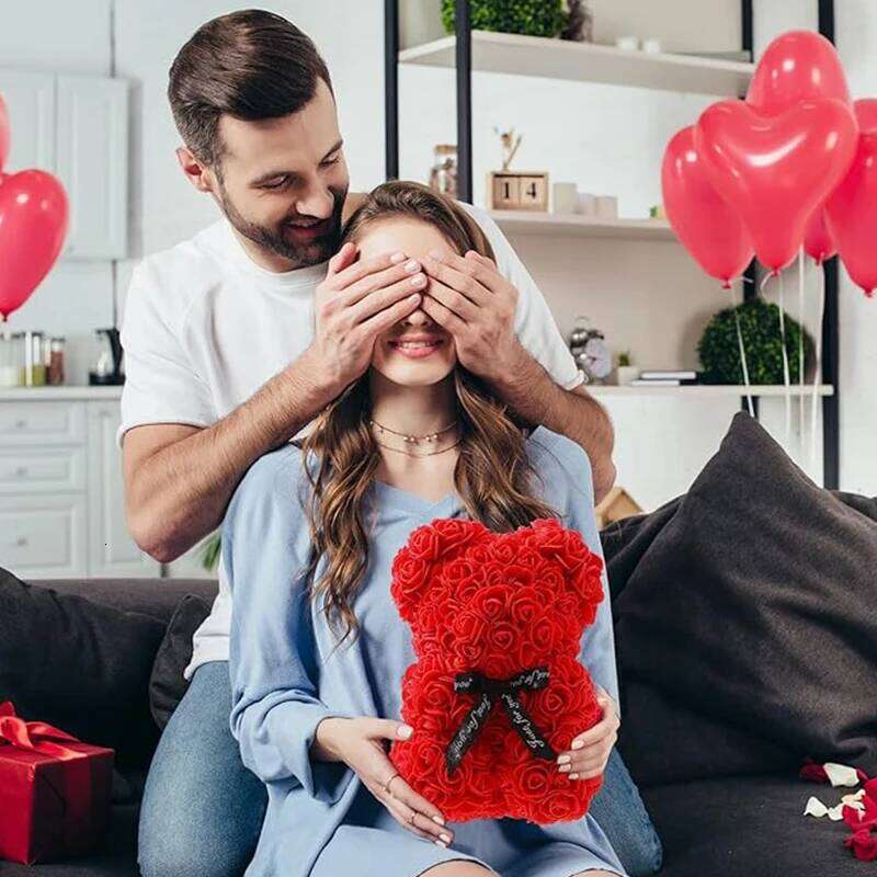 1Pcs LED Artificial Flower Eternal Rose Teddy Bear for Mom Mother's Birthday Valentine's Day Anniversary Gifts & Decoration W260114