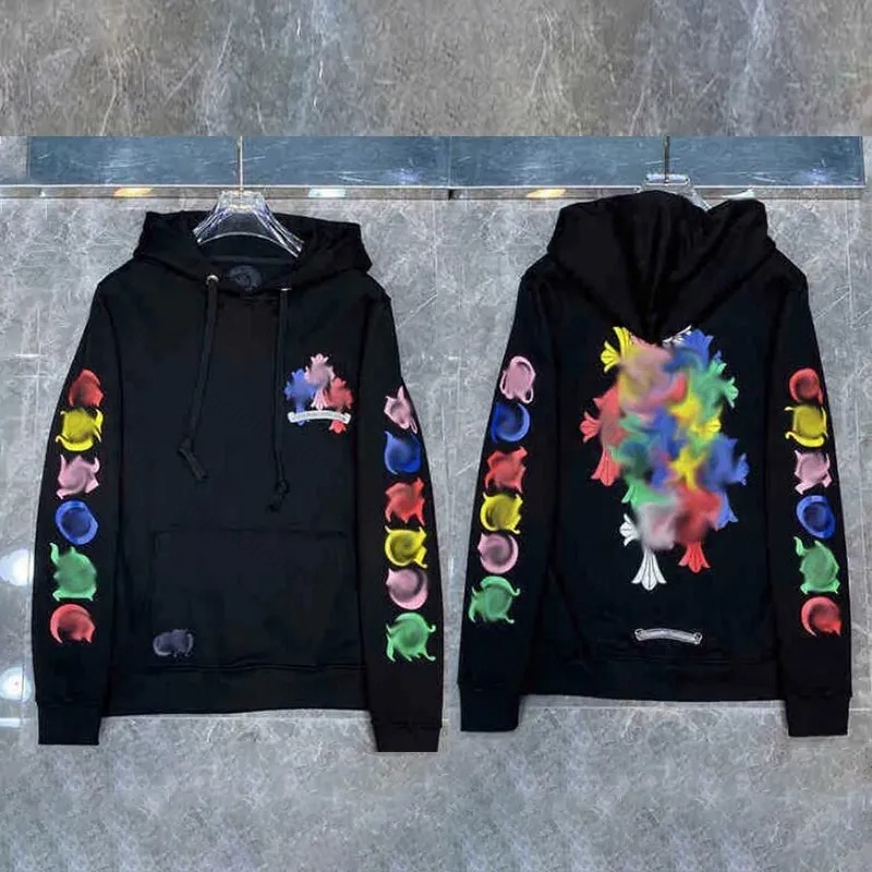 2026 chrome hoodie Designer Hoodie horseshoe sanskrit embroidery Hoodies Men Jackets Long Sleeves Jacket Loose Outwear Coats Hoody Mens Woman Streetwear