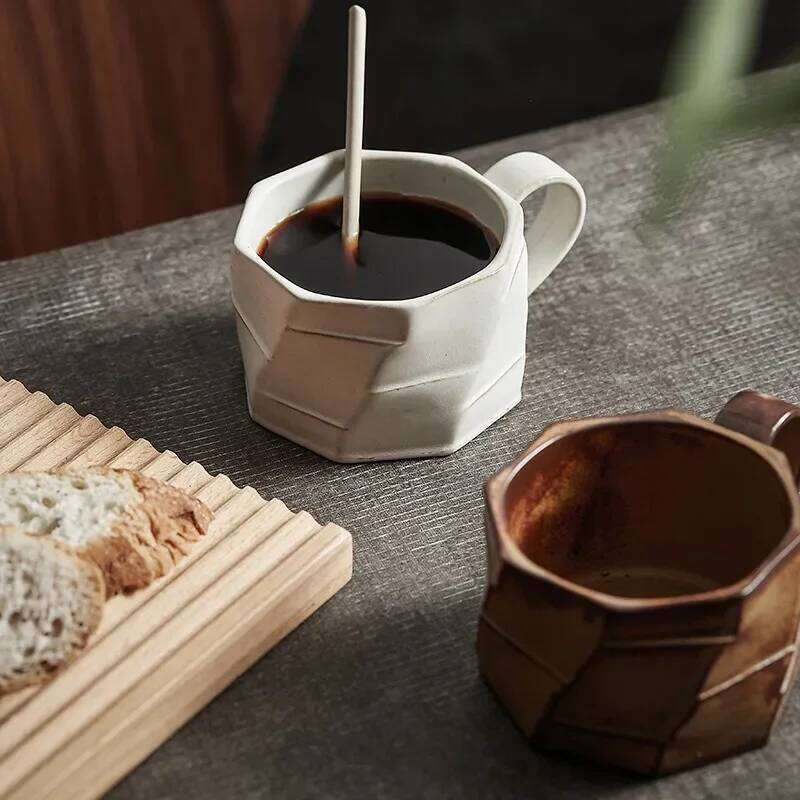 240ml Vintage Handmade Ceramic Creative Japanese Couple Coffee Cup Latte Pull Flower Mug Milk Tea Office Water Cups