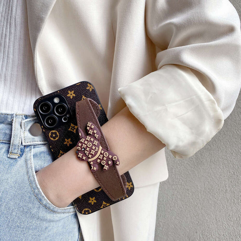 Phone Case for iPhone 17 Pro Max Trendy Bulldog Wrist Strap Compatible with Apple Phone Case, Can Be Worn as a Crossbody or Hanging