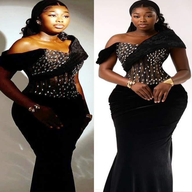 Aso Ebi Nigerian Black Mermaid Prom Dresses 2026 One Shoulder Crystals Satin Evening Formal Party Second Birthday Engagement Gowns Dress For Special O