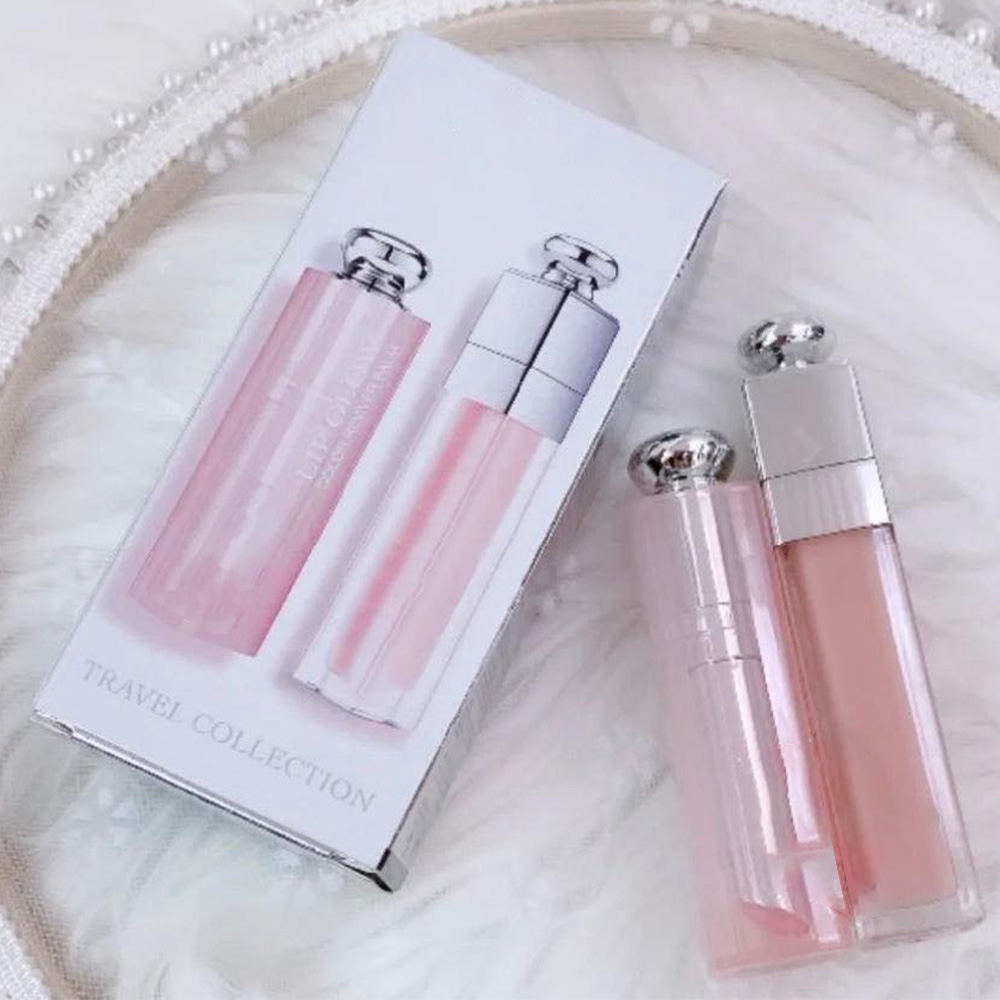 Charming Lip Care Set - Color-Changing Lip Balm 001# & Plumping Lip Gloss 001# Hydrating Nourishing for Fuller Glossy Lips DI