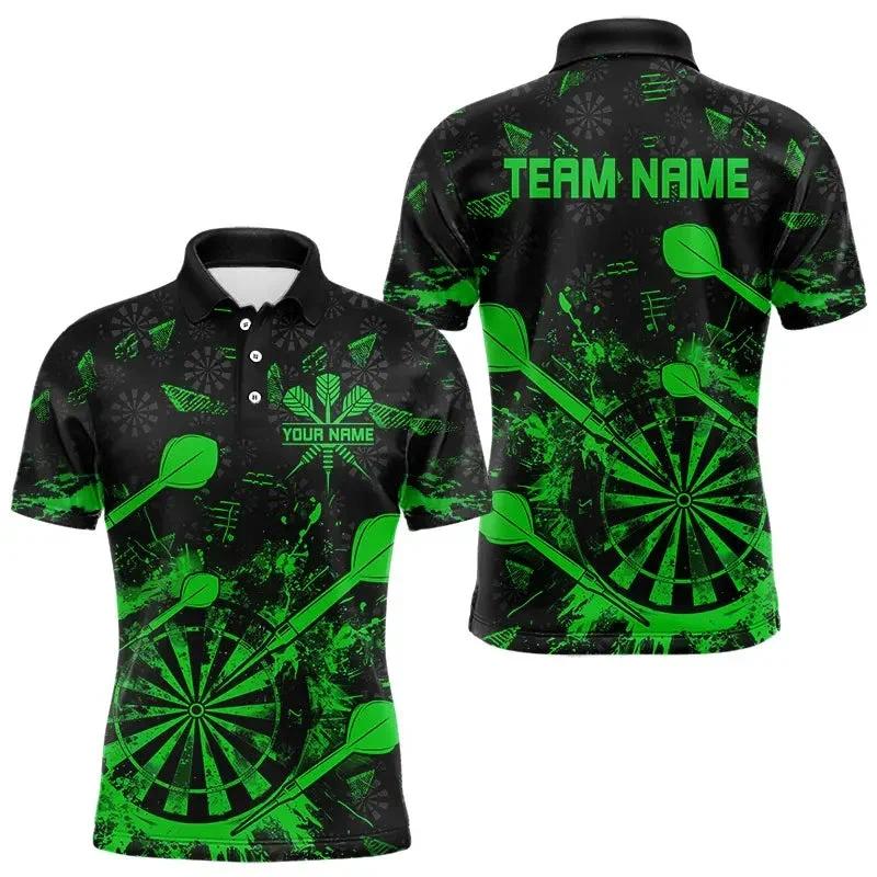 Free Shipping Men's Polos Print Cool Dart Board Polo Shirt Men's T-Shirts Summer Casual Lapel Tops Loose Tees Street Men's Clothing