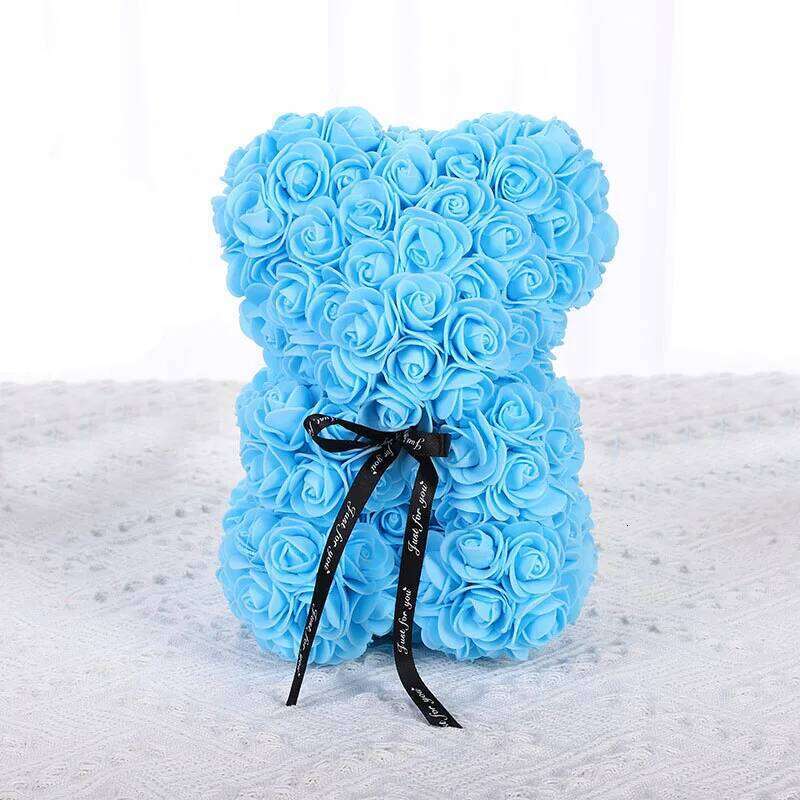 24cm Valentines Day Gift Flower Bear Rose Artificial Decoration Foam Flowers Christmas Gifts for Girl Women W260114