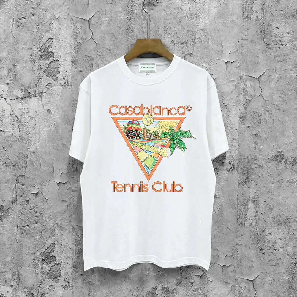 Casas Blancas Tshirt Designer Men Shirt Luxury Casablands Summer Absorbing Short Cotton High Quality Casas Classic Casual Unisex Tennis Club Icon Graphic Tops 4E8