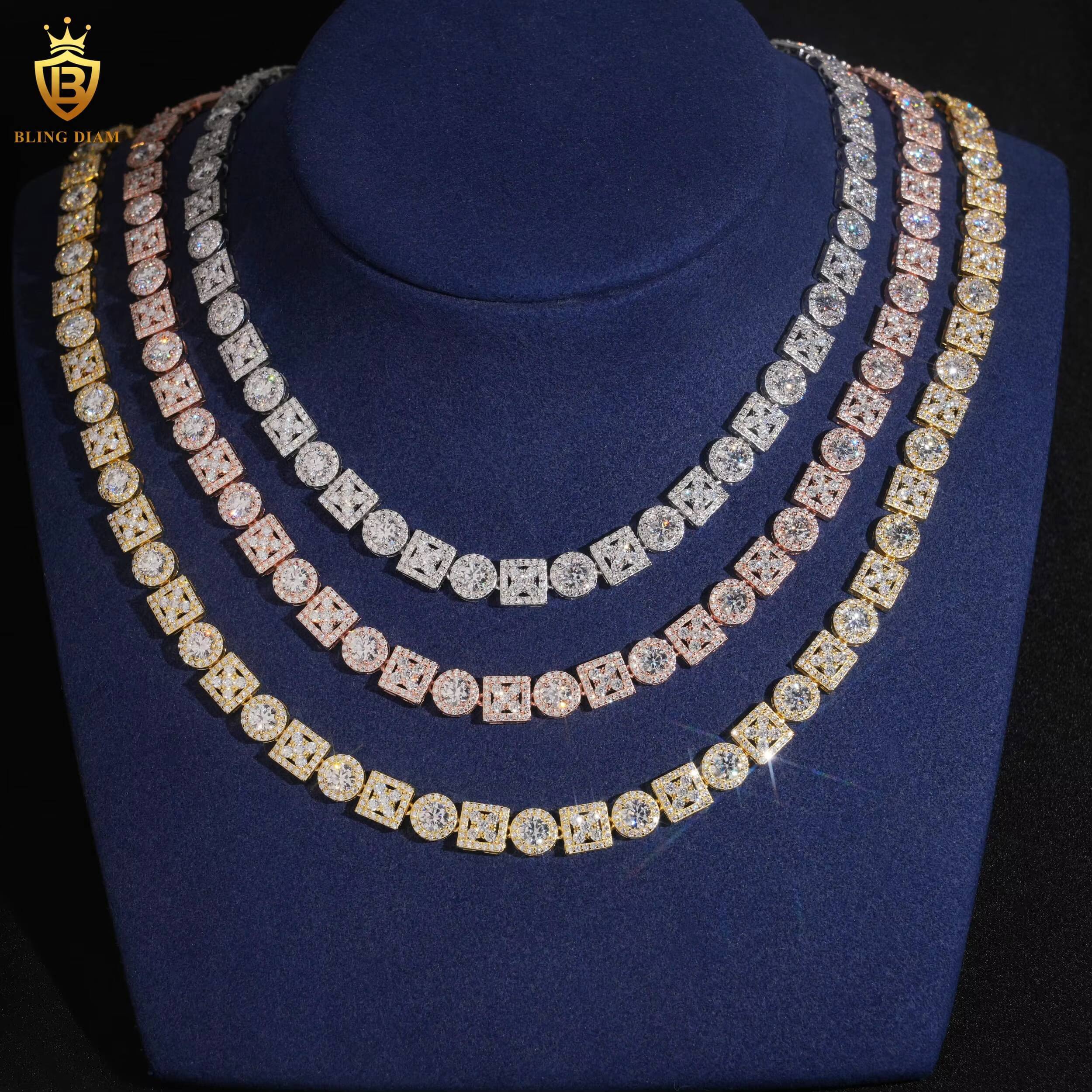 Diamond Bracelet 925 Silver Gold Plated Moissanite Bracelet Tennis Round Brilliant Vvs Moissanite Bracelet Women Men