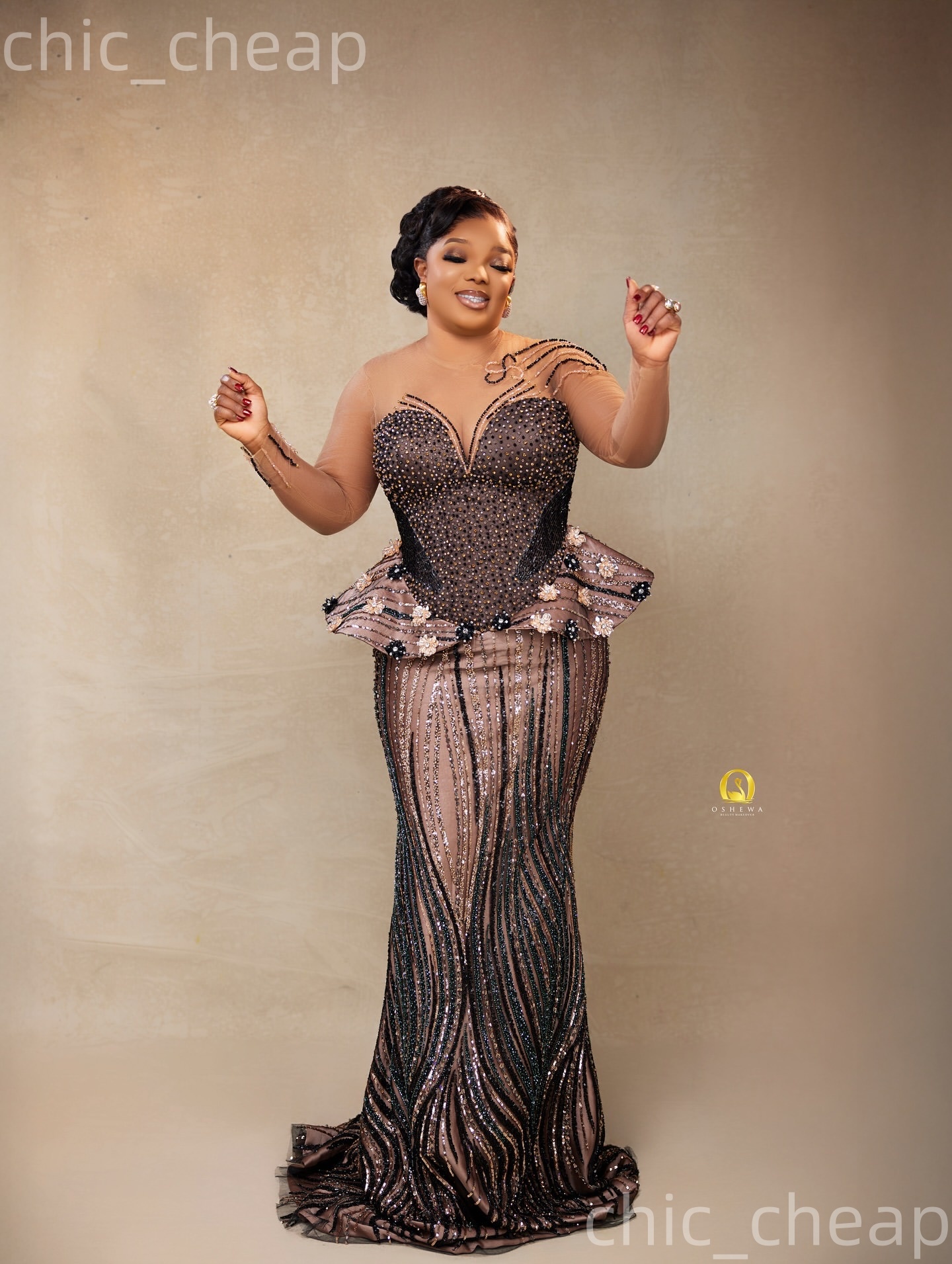 Aso Ebi Nigerian Black Mermaid Prom Dresses 2026 Beaded Illusion Sequined Evening Formal Party Second Birthday Engagement Gowns Dress For Special Occa