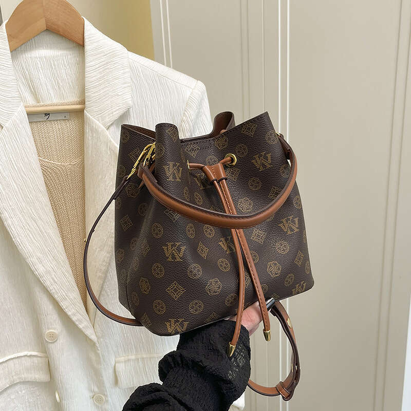 Fashion Crossbody Bags Bucket Bag for Women 2026 New Vintage Print Versatile Womens Shoulder Crossbody Bag for Ladies