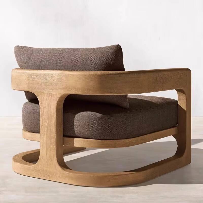 Leisure Courtyard Garden Sofa Set Teak Balcony Villa Nordic Outdoor Distressed Solid