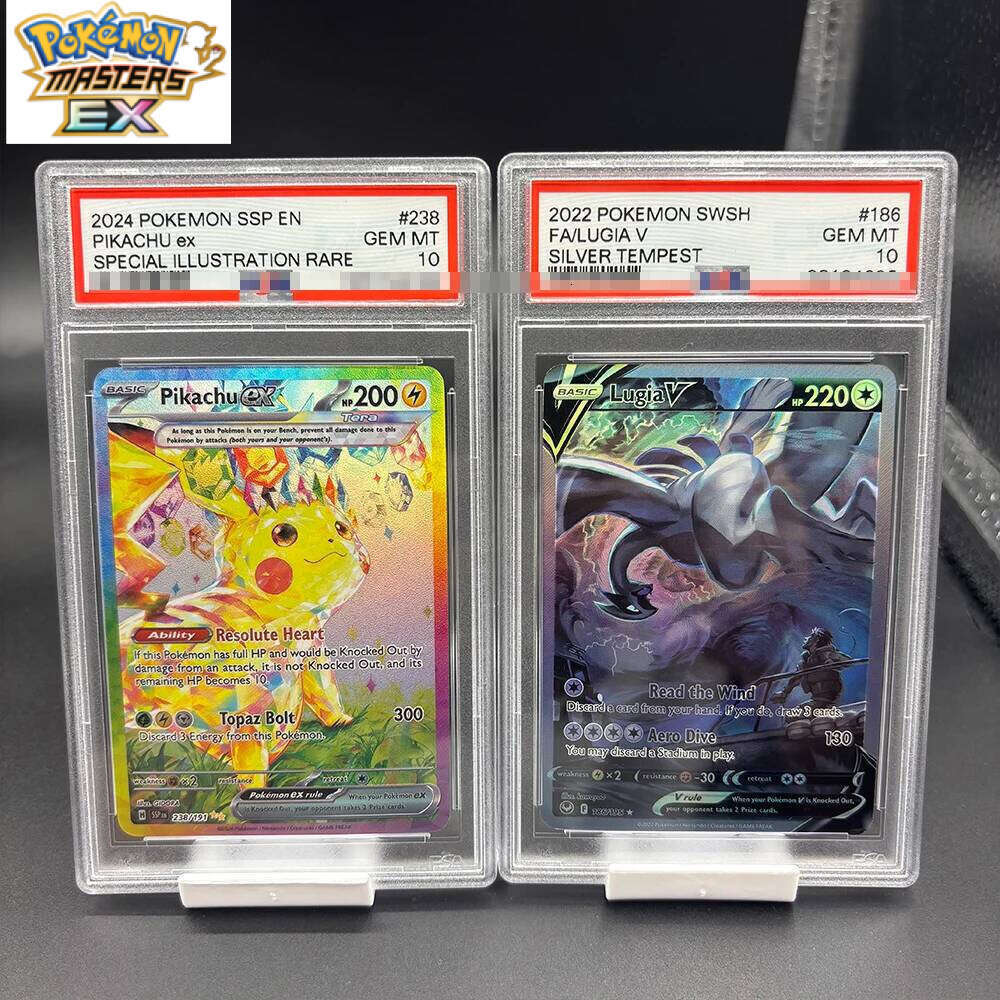 DIY PTCG English Version PIKACHU CHARIZARD MEW Collection Copy 10Points Rating Card Anime Game Gift L260114