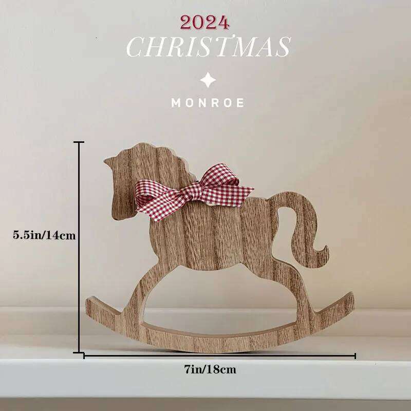 Desktop holiday decoration wooden horse living room restaurant coffee table wood atmosphere small ornaments