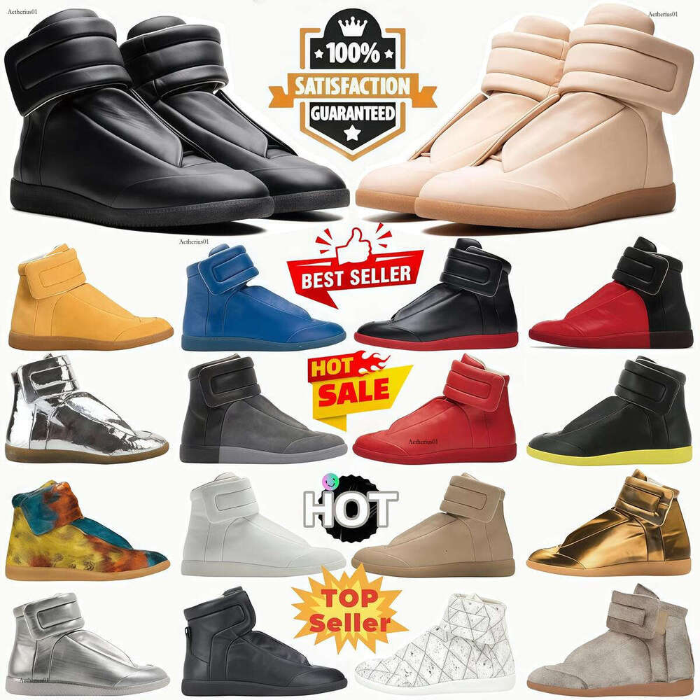Shoes Casual 50 Off Brand Mm22 Maison Future High Top Sneakers Front Touchstrap Fastening Leather Round Toe Party Technical Walking Superior quality top