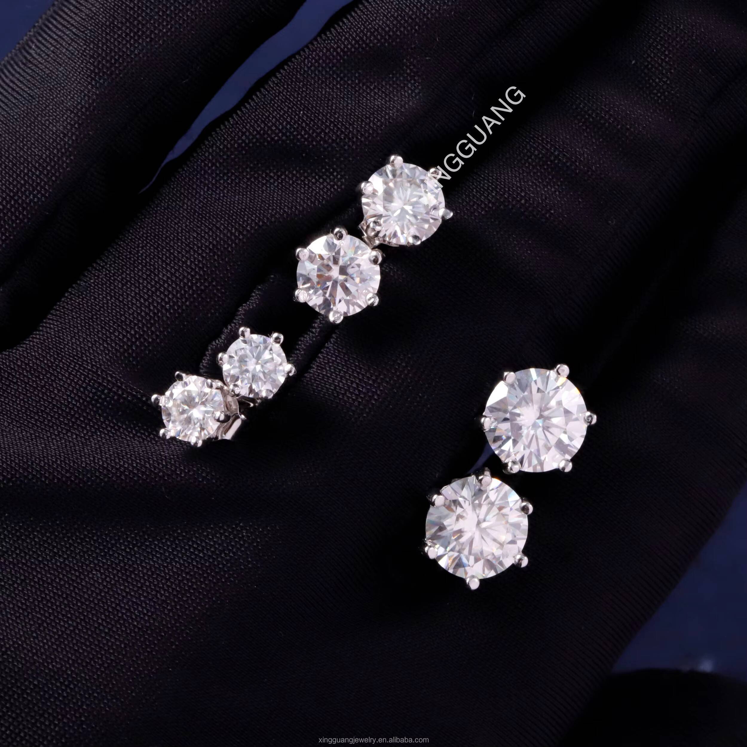 5mm-8mm Classic Mossanite Earrings Luxury Jewelry 925 Sterling Silver VVS Moissanite Diamond Ear Stud for Men Women
