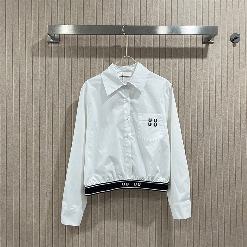 Korean Style T Shirt Women Letters Webbing Blouses Spring Summer Casual Shirts Lapel Neck Blouses