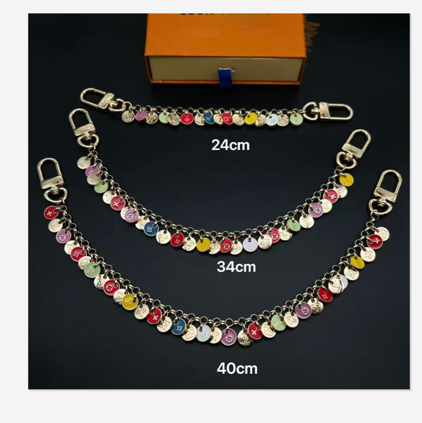 Luxury metal Paris V Confetti Chain Bag Charm fashion chain House designer classic gold keychain Snap fastener mens ladies keychain Holiday gift Phone Holder369