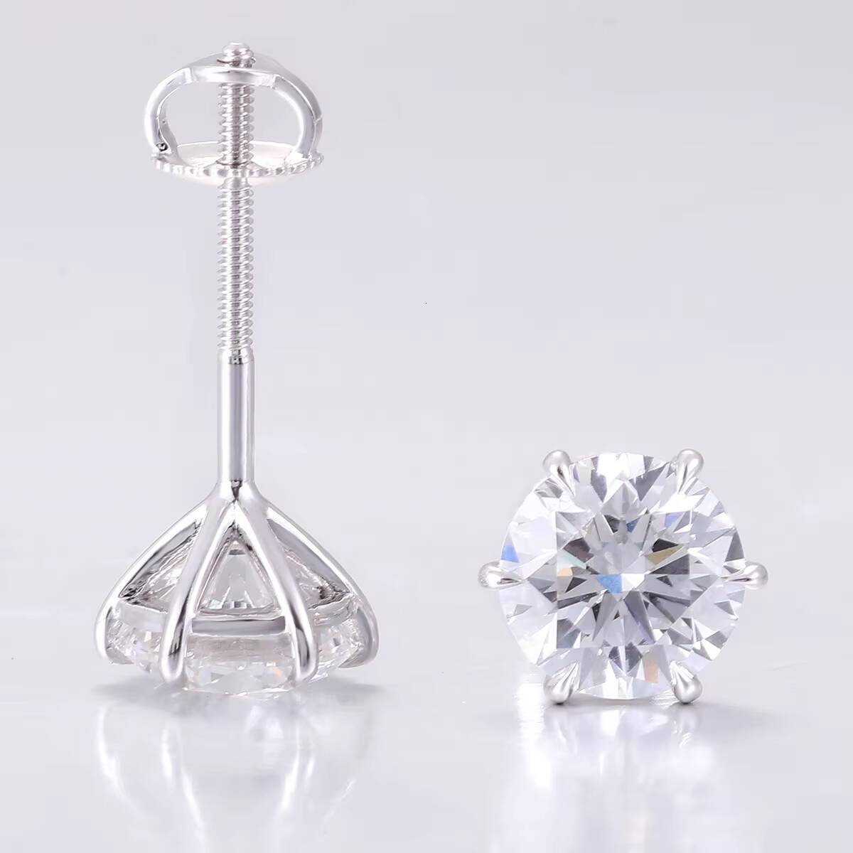 IGI Certified 1-4 Ct Diamond Earrings 14Kt Gold Lab Grown Diamond Earrings Gold Diamond Earrings 6 Prong Studs Fine Jewelry - view 4