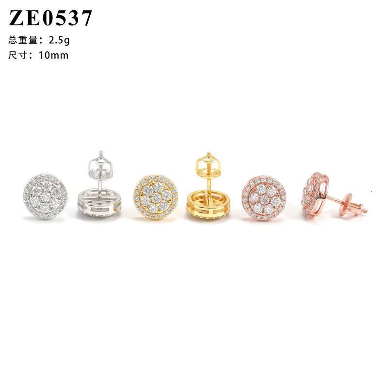 10mm Hip Hop Moissanite Cluster Earring Vintage Cluster VVS1 Moissanite Earrings Trendy Cluster Flower Moissanite Earring