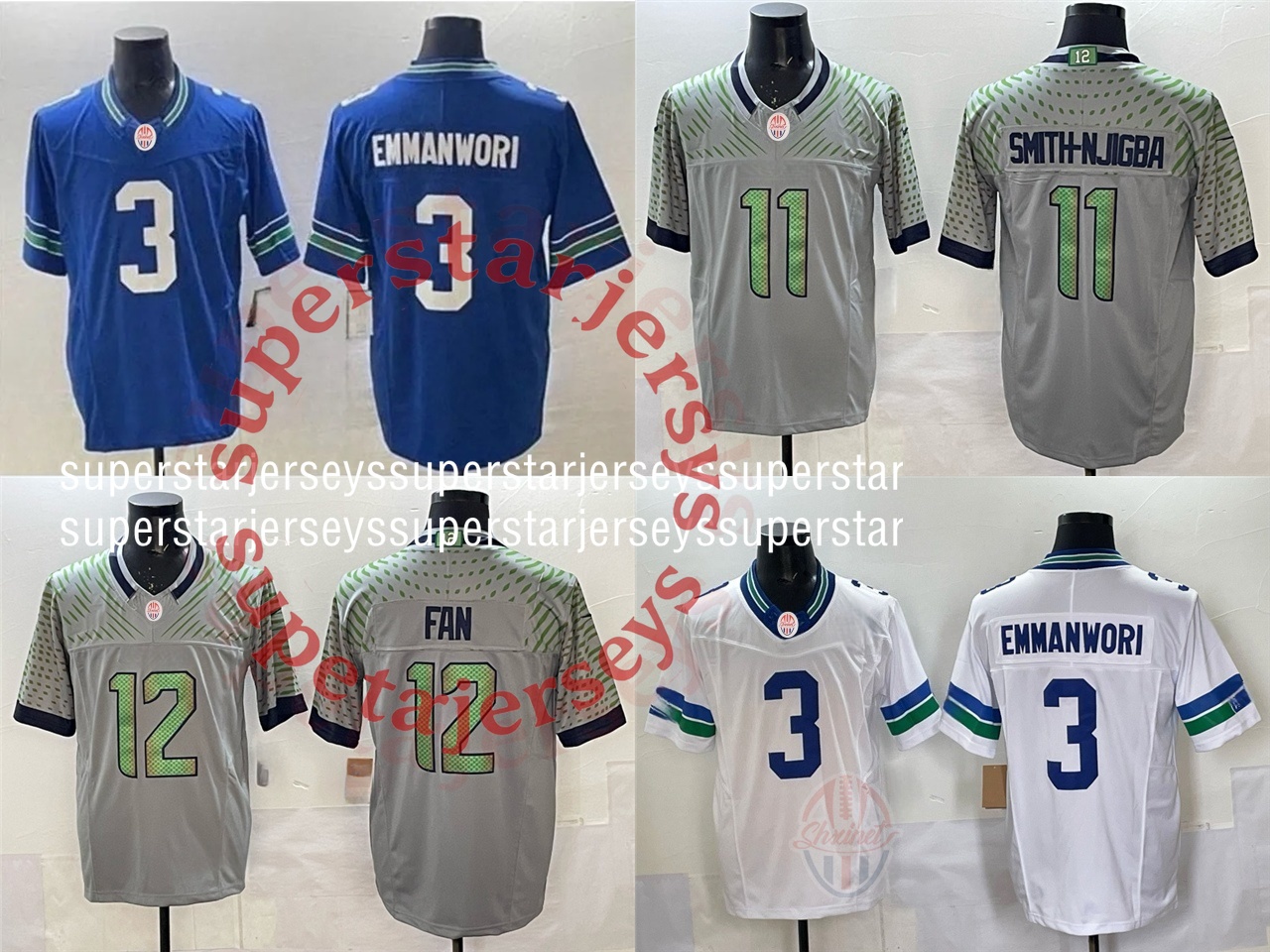 Football Jersey Cooper Kupp Darnold Smith-Njigba Walker III Love Rivalries Nick Emmanwori Embroidered Letter Number Design Polyester shxinet style for