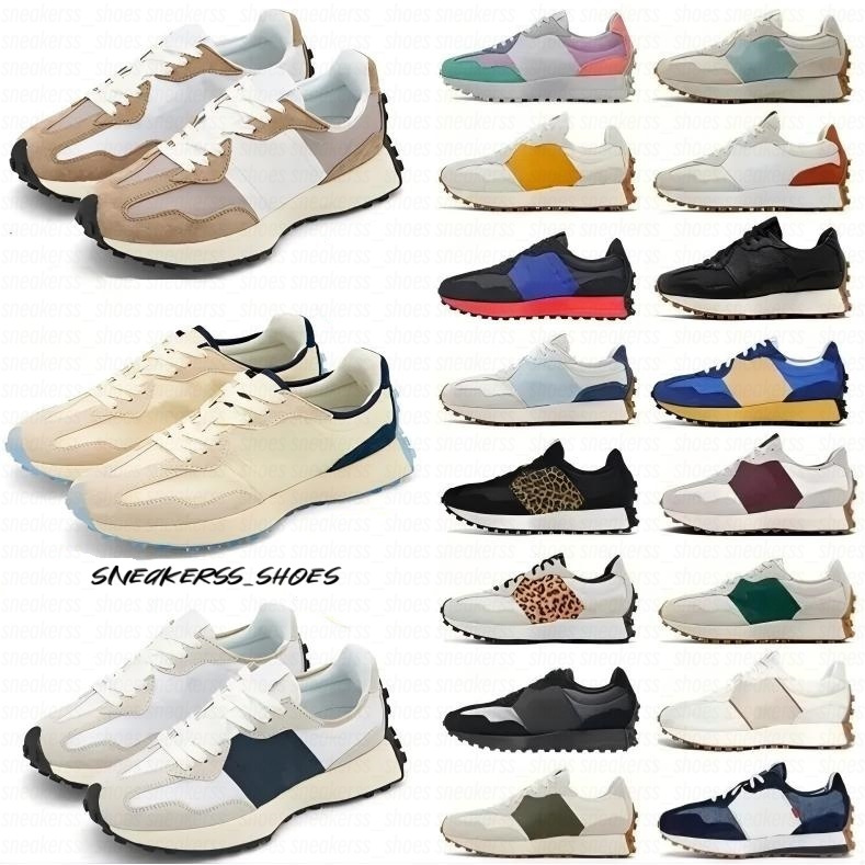New 327 Running Shoes For Mens Womens Designer Athletic Trainers Leopard Sea Salt Suede Oxford Beige Black White Grey Outdoors Sports Gym Sneakers