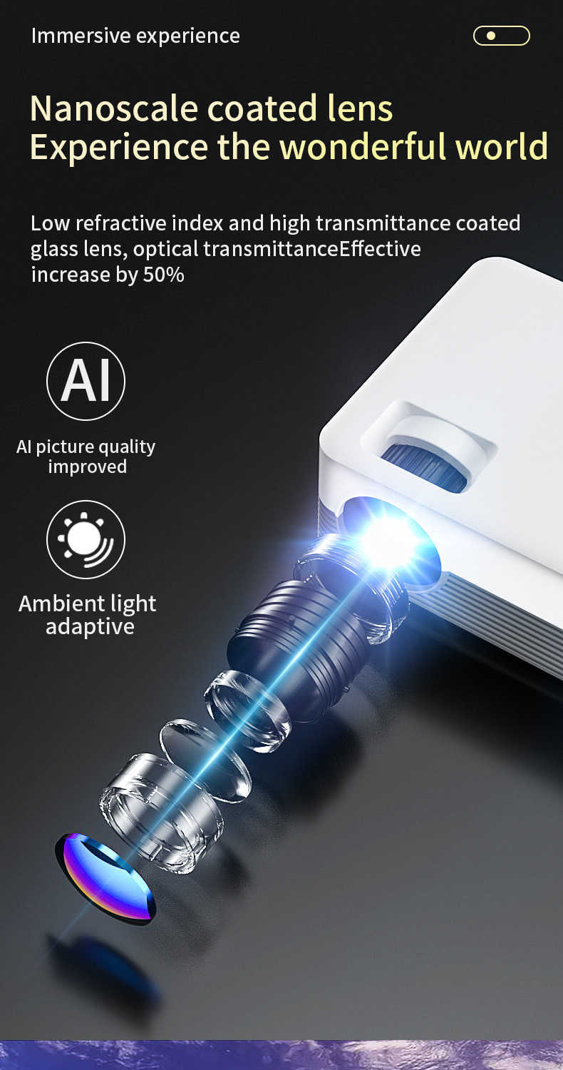 2026 Home Theater Mini Projector - Portable Household Small 4K Ultra-High Definition Projector X250407