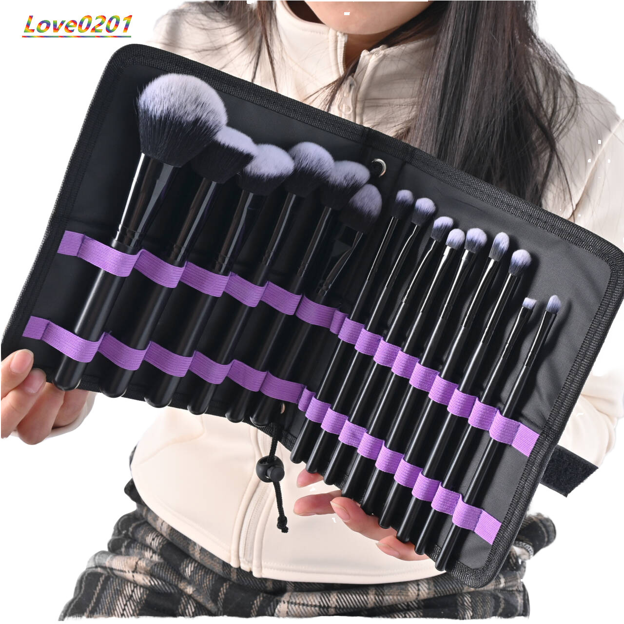 New Style 15pcs Private Label Black Wood Handle Vegan Makeup Brush Set Professional Beauty Tools for Cosmetic Application