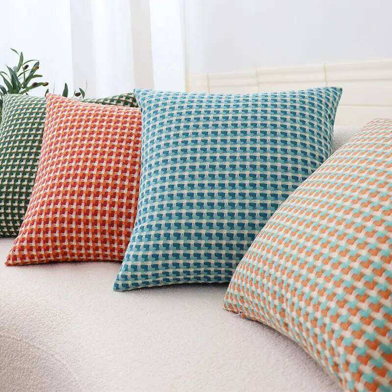 Contemporary Nordic Style Cushion Cover Contrast Colors Decorative Throw Pillowcase Soft Living Room Sofa Bedroom Accent Home Decor Pad Cozy Bedding
