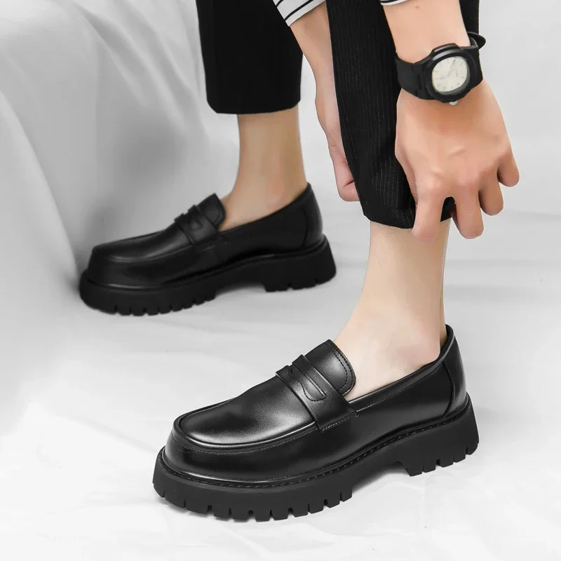 Men Leather Shoes Casual Slip on Dress Casual Spring Summer Business Formal Wedding Shoes Outdoor Tenis Masculino 260113