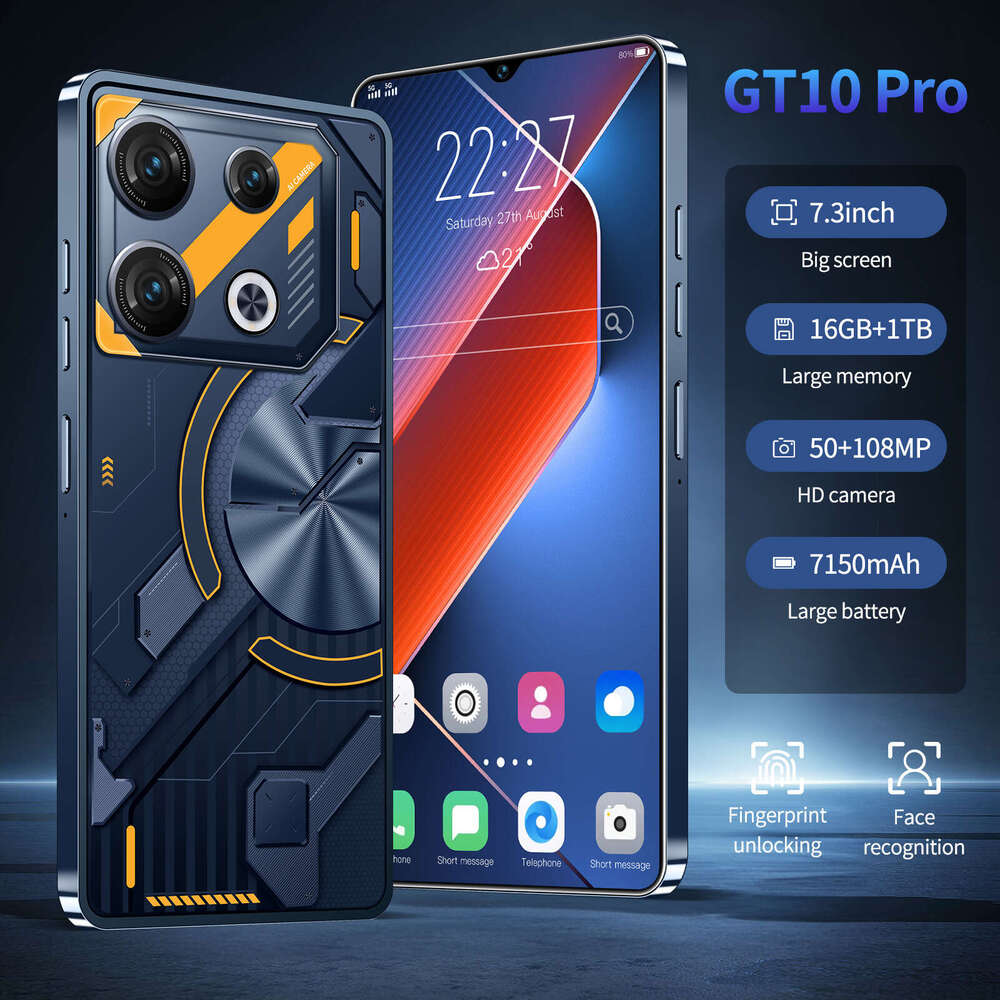 Famous brand foreign trade exclusive cross-border mobile phone GT10 Pro large screen 16+1T memory smartphone factory price wholesale CKS