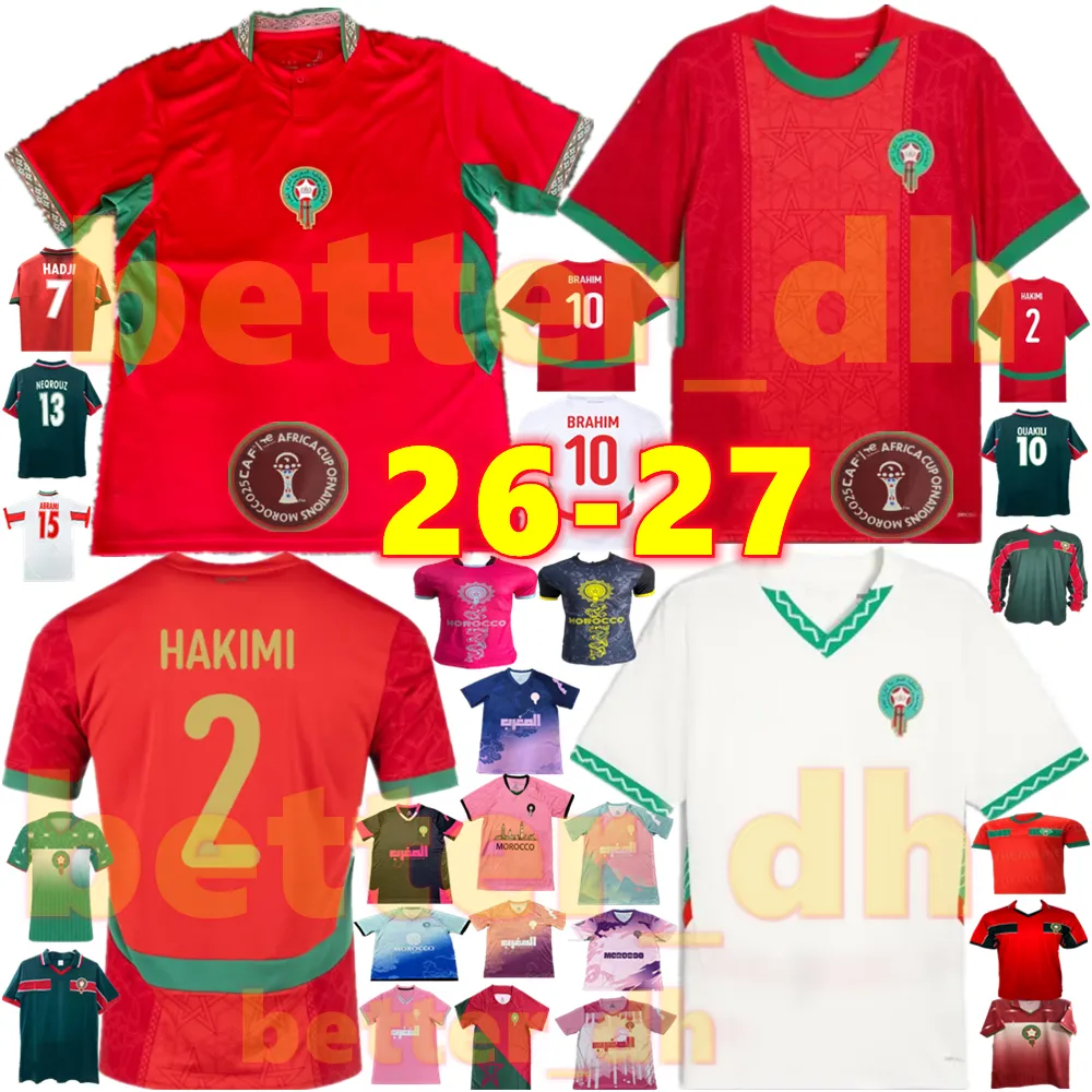 jerseys 24 25 26 27 HAKIMI Brahim Player Youth Sport Football T Shirt Classic Training ZIYECH Uniform Sweatshirt Jersey Tops 94 98 Morocco man kids