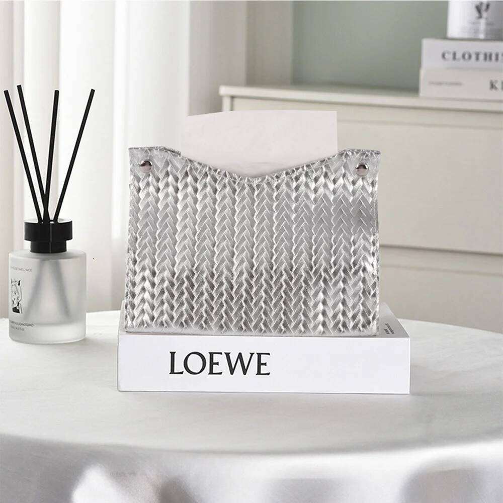 Facial Tissue Case Box Cover Square PU Leather Holder for Bathroom Vanity Tabletop Car Domestic Use Living Room Bedroom Kitchen Storage Organizer