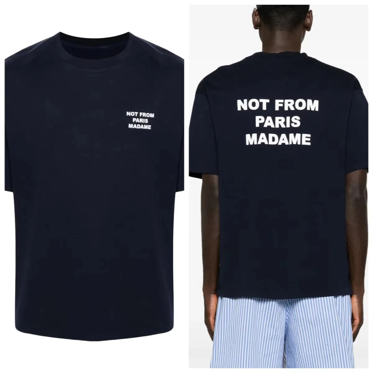 Not From Paris Madame T-Shirt Cotton T-Shirt Letter Printing Short Sleeve T-Shirt Mens Clothing Y2k Top Unisex Top 260109